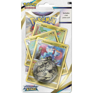 Pokemon TCG - Sword & Shield 9 Brilliant Stars - Premium Checklane Blister - Salamence