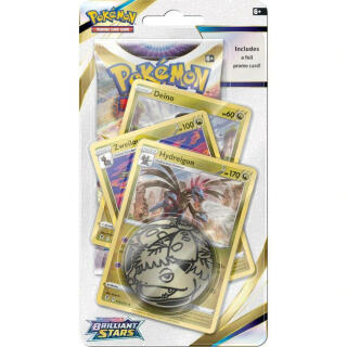 Pokemon TCG - Sword & Shield 9 Brilliant Stars - Premium Checklane Blister - Hydreigon