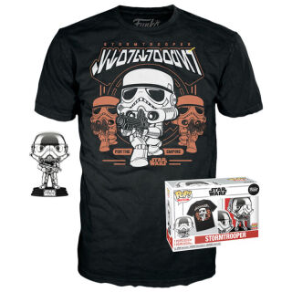 Φιγούρα Funko POP! & Tee Box - Star Wars - Stormtrooper (Silver Chrome) (Only in POP! & Tee) (L)