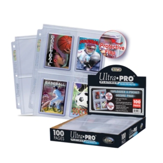 Ultra Pro - Platinum Series Toploader 4-Pocket Secure Pages (3 Holes) Display (100 Pages)