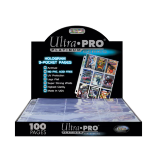 Ultra Pro - Platinum Series 9-Pocket Pages (3 Holes) Display (100 Pages)