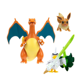 Φιγούρα Jazwares Vinyl Figure - Pokemon Battle Figure Multi-Pack - Eevvee / Sirfetchd / Charizard (Deluxe Action)
