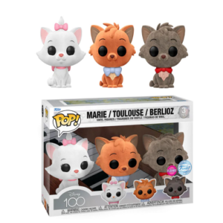 Φιγούρα Funko POP! Disney 100th Anniversary - Aristocats - Marie / Toulouse / Berlioz (Flocked) (Funko Special Edition) 3-Pack