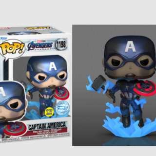 Φιγούρα Funko POP! Marvel - Avengers Endgame - Captain America with Broken Shield & Mjolnir (Metallic) (Glows in the Dark) (Funko Special Edition) #573