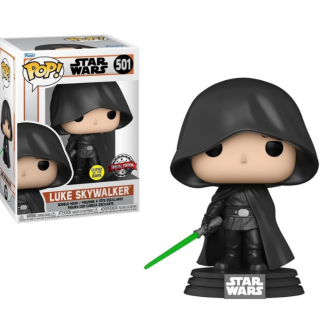 Φιγούρα Funko POP! Star Wars - The Mandalorian - Luke Skywalker (Hooded) (with Lightsaber) (Glows in the Dark) (Special Edition) #501