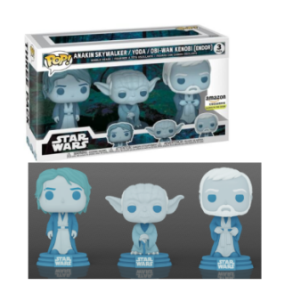 Φιγούρα Funko POP! Star Wars - Anakin Skywalker / Yoda / Obi-Wan Kenobi (Endor) (Amazon Exclusive Glows in the Dark) 3-Pack