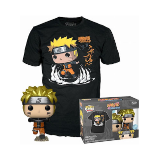 Φιγούρα Funko POP! & Tee Box - Naruto Shippuden - Naruto Uzumaki (Running) (Metallic) (Funko Special Edition) (L)