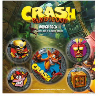 Crash Bandicoot - Pin Buttons 5-Pack