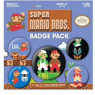 Super Mario Bros - Pin-Back Buttons 5-Pack
