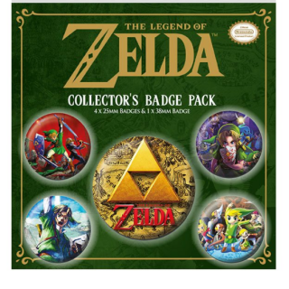 The Legend of Zelda - Pin-Back Buttons 5-Pack Classics