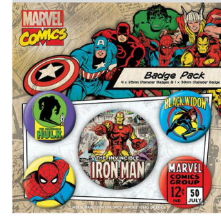Marvel Comics - Pin-Back Buttons 5-Pack Iron Man