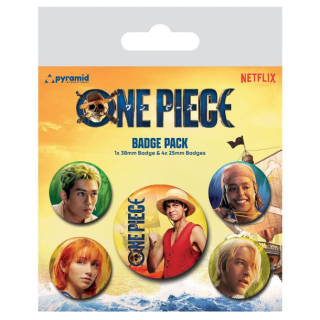 Κονκάρδα Pin-Back Buttons 5-Pack - One Piece Netflix - The Straw Hats
