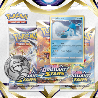 Pokemon TCG - Sword & Shield 9 Brilliant Stars - 3-Booster Blister - Glaceon