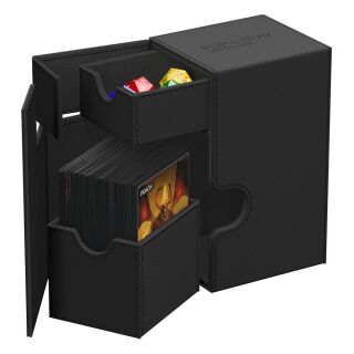Ultimate Guard Deck Box - Standard Size (80+) - Flip n Tray XenoSkin Monocolor - Black