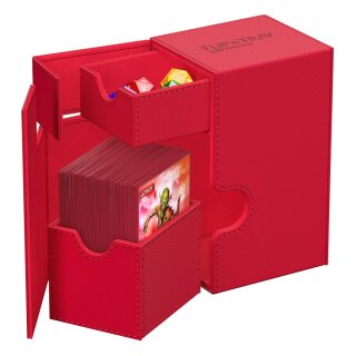 Ultimate Guard Deck Box - Standard Size (80+) - Flip n Tray XenoSkin Monocolor - Red