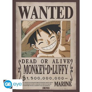 Αφίσα One Piece - Poster Wanted - Luffy D. Monkey (52x38cm)