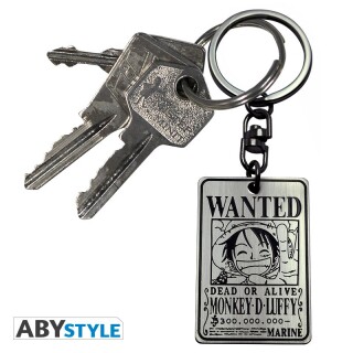 Μπρελόκ One Piece - Wanted Luffy Metal Keychain