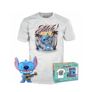 Φιγούρα Funko POP! & Tee Box - Disney - Lilo and Stitch - Ukulele Stitch (Flocked) (Funko Special Edition) (XL)