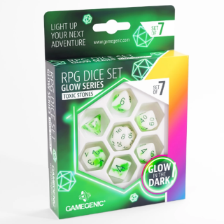 Dice Set - Ζάρια Gamegenic - Glow Series - Toxic Stones (7pcs)