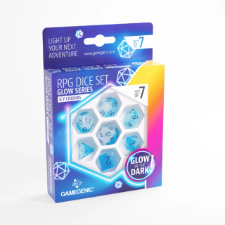 Dice Set - Ζάρια Gamegenic - Glow Series - Icy Crumbs (7pcs)