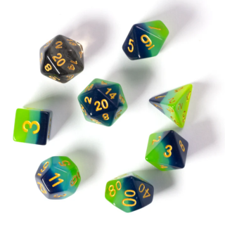 Dice Set - Ζάρια Sirius - Green and Blue (8pcs)