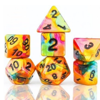 Dice Set - Ζάρια Sirius - Rainbow Gold (8pcs)