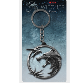 Μπρελόκ Witcher - Wolf, Shallow and Star 3D Metal Keychain
