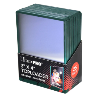 UP - Toploader - 3'' x 4'' Green Border (25pcs)