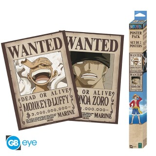 Αφίσες One Piece - Set of 2 Wanted Posters - Luffy Gear Five / Zoro (52x38cm)
