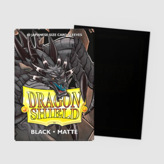 Dragon Shield Matte Sleeves - Japanese Size - Solid Colour - Black (60 Sleeves)
