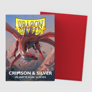 Dragon Shield Dual Matte Sleeves - Standard Size - Crimson and Silver