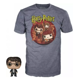 Φιγούρα Funko Pocket POP! & Tee Box - Harry Potter - Trio (L - kid)