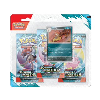Pokemon TCG - Scarlet & Violet 9 - Journey Together - 3-Booster Blister - Scrafty / Yanmega (Random)