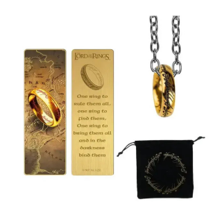Necklace CineReplicas Lord of the Rings - The One Ring with Chain (and Metal Bookmark)